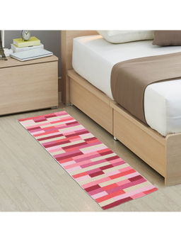 Saral Home - Lucier Cotton Printed Antiskid Runner, Pink