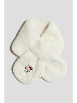 H&M - Girls White Fluffy Keyhole Scarf