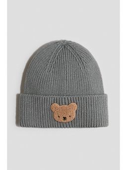 H&M - Unisex Grey Appliqued Beanie