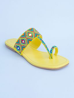 NR by Nidhi Rathi - Embellished Yellow Kolhapuris