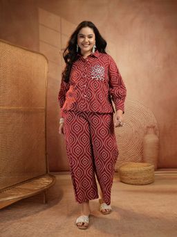Stylum - Women Maroon Printed Bandhani Co-Ord Set