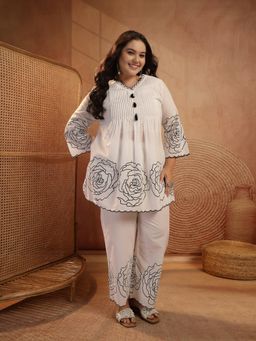 Stylum - Women Off White Floral Printed Co-Ord Set