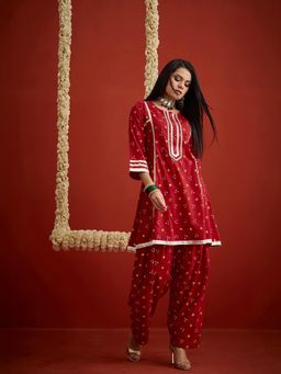 Stylum - Women Red Printed Bandhani Co-Ord Set