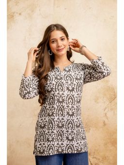 Surhi - Women Grey Printed Short Kurti
