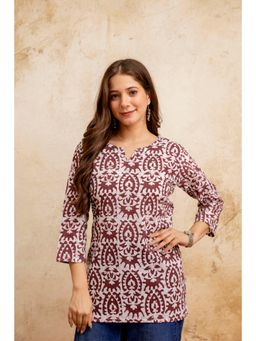 Surhi - Women Maroon Printed Short Kurti