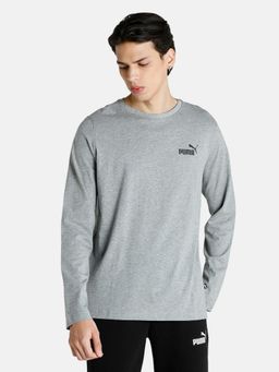 Puma - Essential Long Sleeve Regular Fit Mens Gray T-shirt