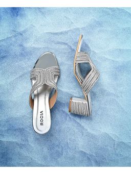 ROCIA - Silver Women Diamond Embellished Block Heels