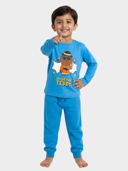 Orange Sugar - Blue Printed T-Shirt and Pyjama