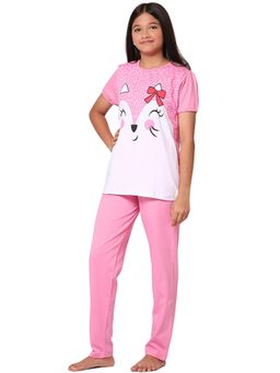 TotzTouch - Pink Printed T-Shirt and Pyjama