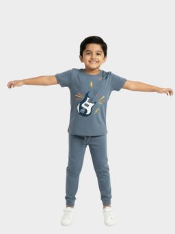 Orange Sugar - Blue Graphic T-Shirt and Pyjama