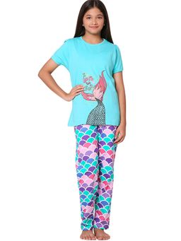 TotzTouch - Blue Printed T-Shirt and Pyjama