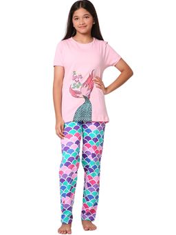 TotzTouch - Pink Printed T-Shirt and Pyjama