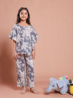 SAY - Grey Printed Kaftan and Pant