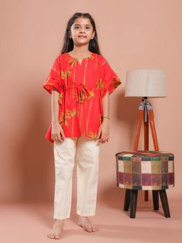 SAY - Red Printed Kaftan and Pant