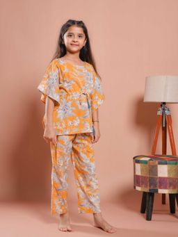 SAY - Mustard Floral Kaftan and Pant
