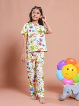 SAY - White Printed Top and Pyjama