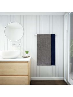 CORE Designed by SPACES - Seasons Best Qd 380 Gsm Set of 2 Bath Towel (Solid, Large)-Dark Blue-Grey