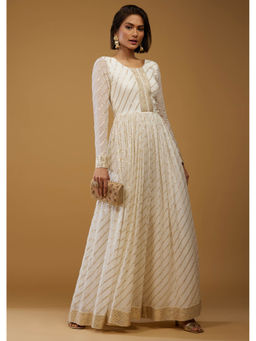 KALKI FASHION - Daisy White Georgette With Embroidery Jumpsuit