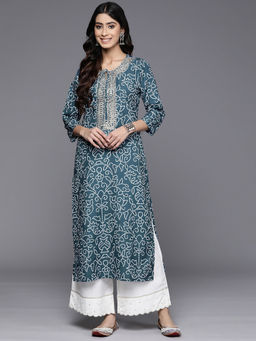 Varanga - Women's Blue Embroidered Kurta