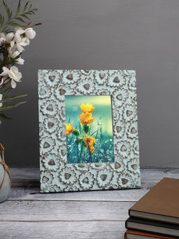 Miah Decor - Photo Frame/Wood Photo Frame Table Top And Hanging/Wooden Photo Frame-Teal-3