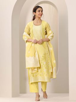 Libas - Women Yellow Kurta & Pant with Dupatta (Set of 3)