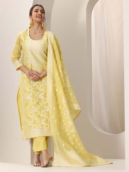 Libas - Women Yellow Kurta & Pant with Dupatta (Set of 3)