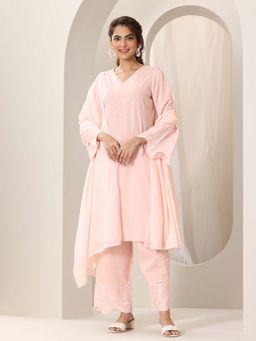 Libas - Women Pink Kurta & Palazzo with Dupatta (Set of 3)
