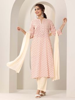 Libas - Women Off White Kurta & Pant with Dupatta (Set of 3)
