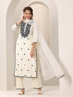 Libas - Women Black Kurta & Pant with Dupatta (Set of 3)