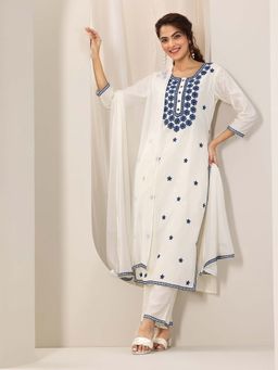 Libas - Women Blue Kurta & Pant with Dupatta (Set of 3)