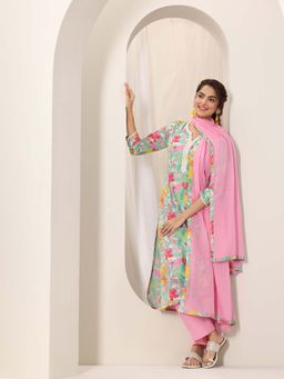 Libas - Women Turquoise Kurta & Pant with Dupatta (Set of 3)