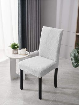 House of Quirk - Grey Elastic Jacquard Soft Touching Chair Cover Stretch Removable