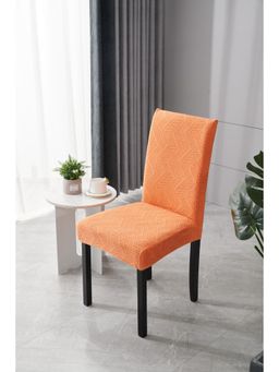 House of Quirk - Orange Elastic Jacquard Soft Touching Chair Cover Stretch Removable