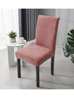 House of Quirk - Pink Elastic Jacquard Soft Touching Chair Cover Stretch Removable