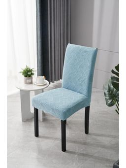 House of Quirk - Sky Blue Elastic Jacquard Soft Touching Chair Cover Stretch Removable