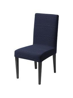 House of Quirk - Navy Blue Elastic Jacquard Soft Touching Chair Cover Stretch Removable