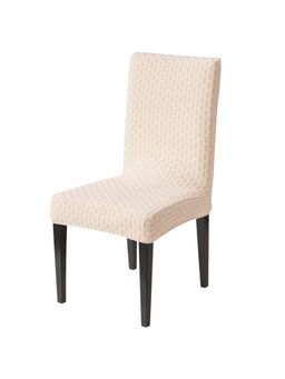 House of Quirk - Beige Elastic Jacquard Soft Touching Chair Cover Stretch Removable