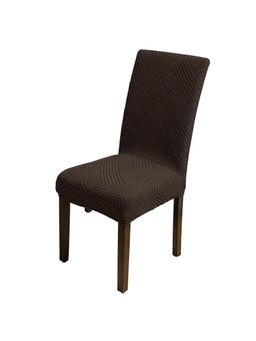 House of Quirk - Brown Elastic Jacquard Soft Touching Chair Cover Stretch Removable