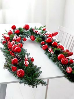 Little Surprise Box - 6.5 Feet Heavily Loaded Red Ornament Bushy Deep Green Christmas Garland