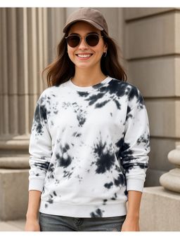Bewakoof - Women White Tie and Dye Oversized Sweatshirt