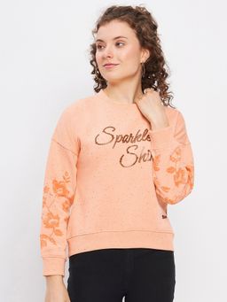 Duke - Orange Stardust Women Round Neck Sweatshirt