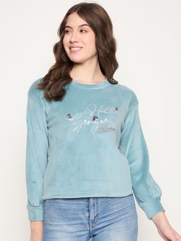 Duke - Green Stardust Women Round Neck Sweatshirt