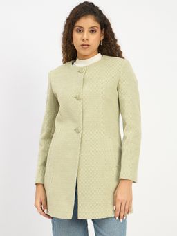 Duke - Green Urban Women Full Sleeve Long Coat