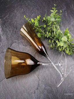 Angie Homes - RADIAL COLORED STYLISH CHAMPAGNE & WINE Glasses (Pack of 2)