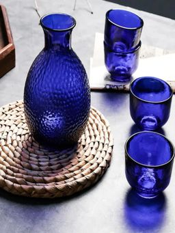 Angie Homes - Mila Blue Jar and Glasses