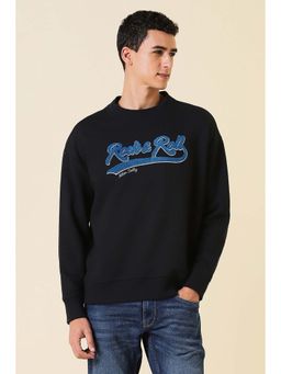 Allen Solly - Men Black Crew Neck Full Sleeves Casual Sweatshirt