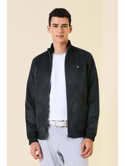 Allen Solly - Men Navy Blue Solid Full Sleeves Jacket