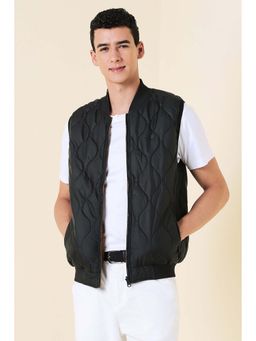 Allen Solly - Men Black Reversible Sleeveless Jacket