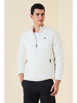 Allen Solly - Men White Solid Puffer Full Sleeves Jacket
