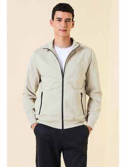 Allen Solly - Men Light Grey Textured Full Sleeves Jacket